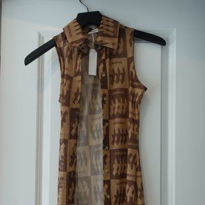 iNAMORATA - Roxbury Dress - Brown Check - Size: Small